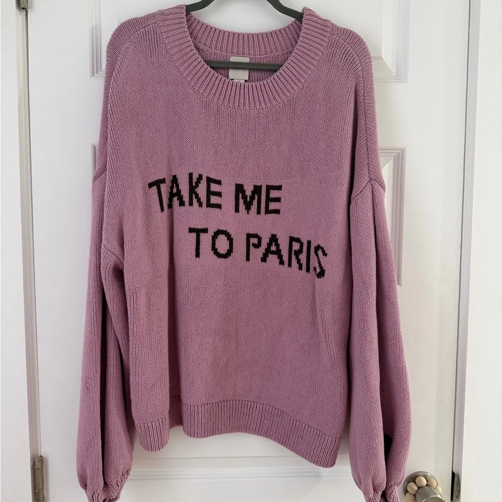 Anthropologie Maeve Graphic City Sweater ‘Take Me to Paris’ crewneck sweater XL - Picture 5 of 6